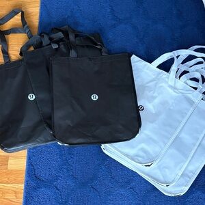 lululemon athletica Black and White Tote Bags set of six medium size